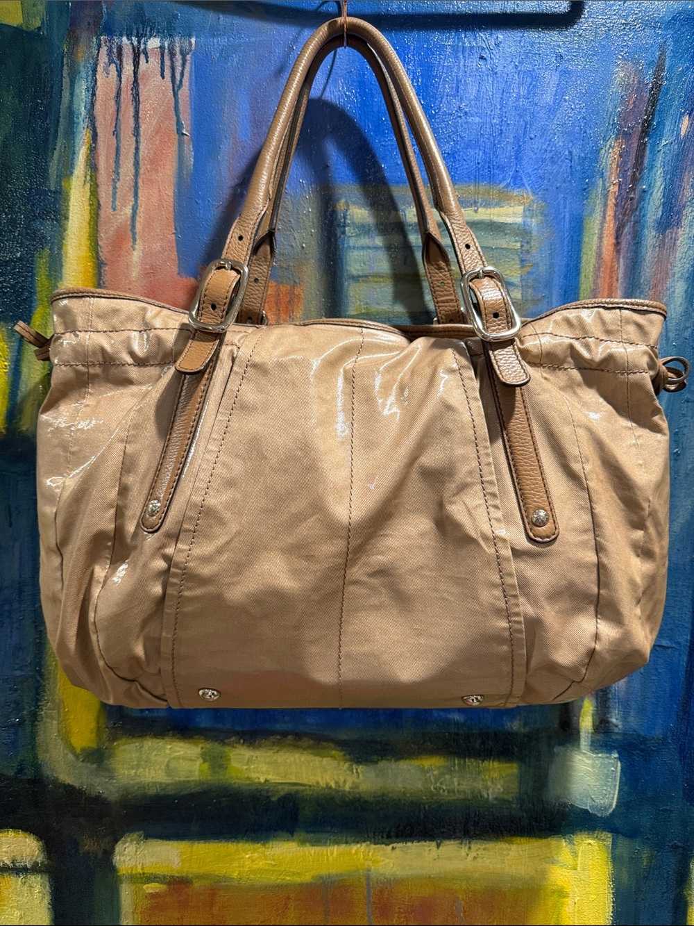 Tod’s coated canvas large shopper G-Bag in Champaign color - Picture 5 of 16